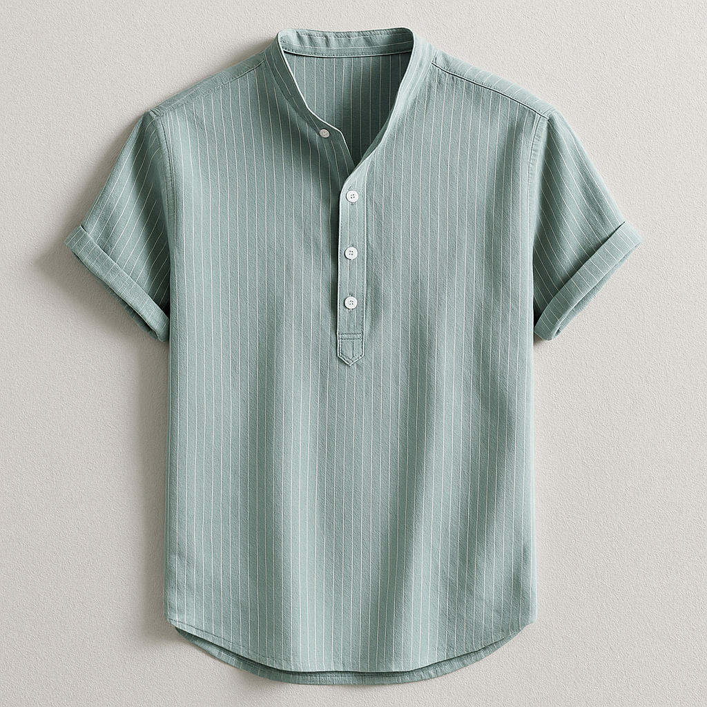 Men's Casual Henley Shirt-Mode Drift
