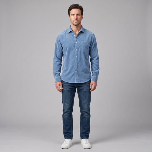 Men's Corduroy Button-Up Shirt-Mode Drift
