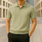 Men's Knit Polo Shirt-Mode Drift