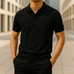 Men's Knit Polo Shirt-Mode Drift
