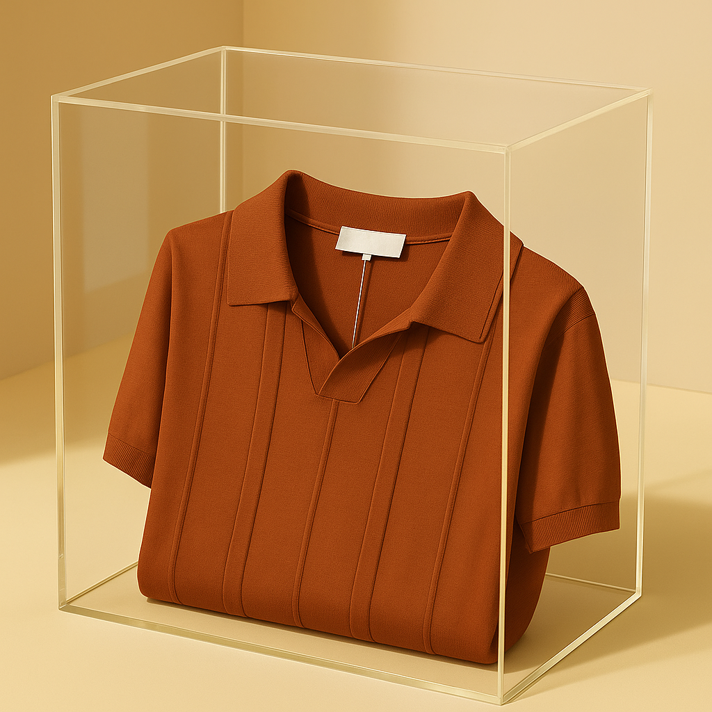 Men's Knit Polo Shirt-Mode Drift