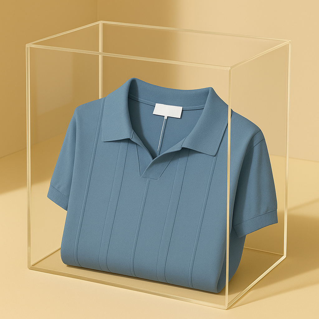 Men's Knit Polo Shirt-Mode Drift