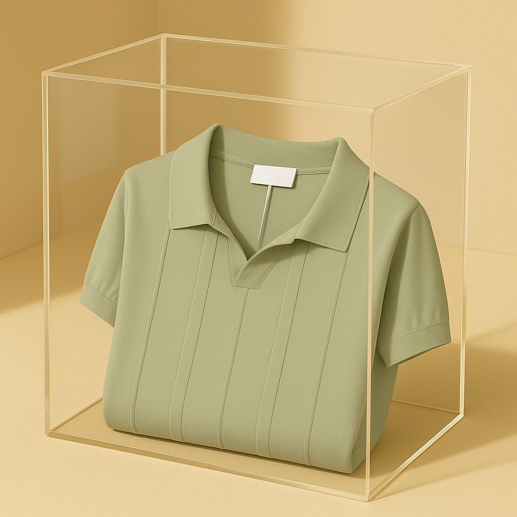 Men's Knit Polo Shirt-Mode Drift