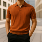 Men's Knit Polo Shirt-Mode Drift