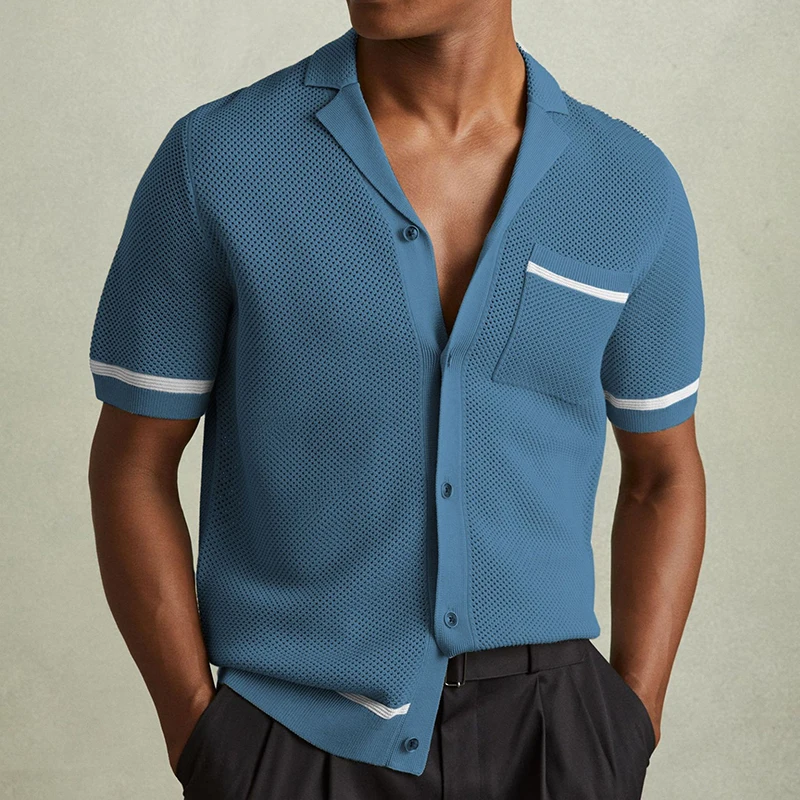 Men's Knit Shirt-Mode Drift