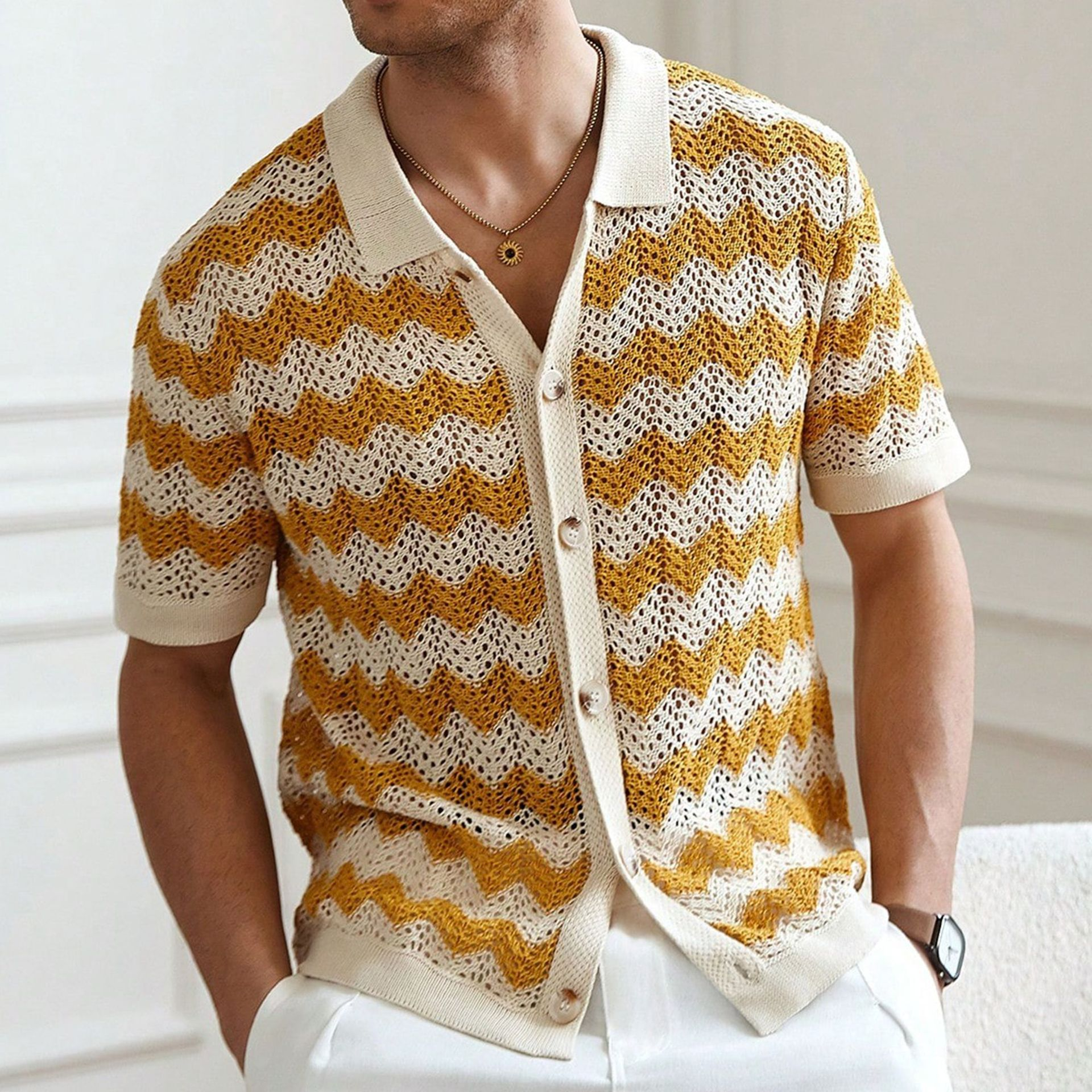 Men's Knit Shirt-Mode Drift