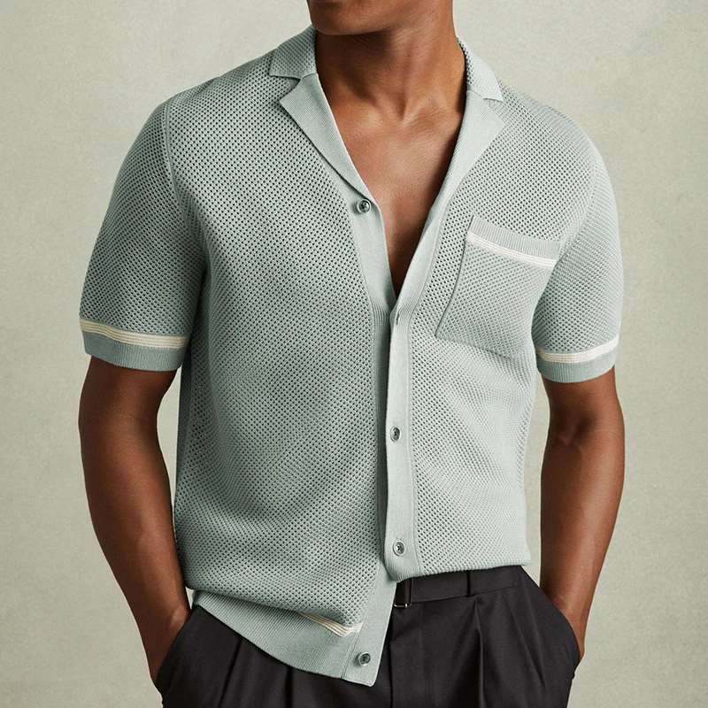 Men's Knit Shirt-Mode Drift