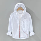 Men's Linen Hoodie Shirt-Mode Drift