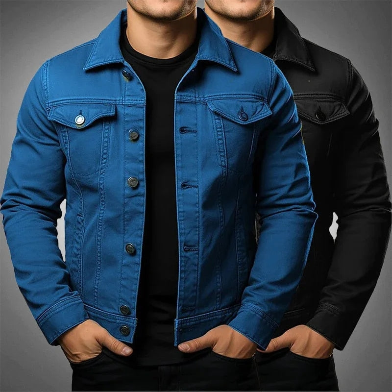 Men's Rugged Denim Jacket-Mode Drift