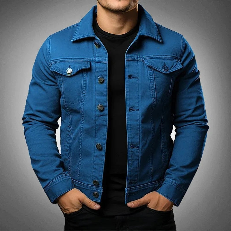 Men's Rugged Denim Jacket-Mode Drift