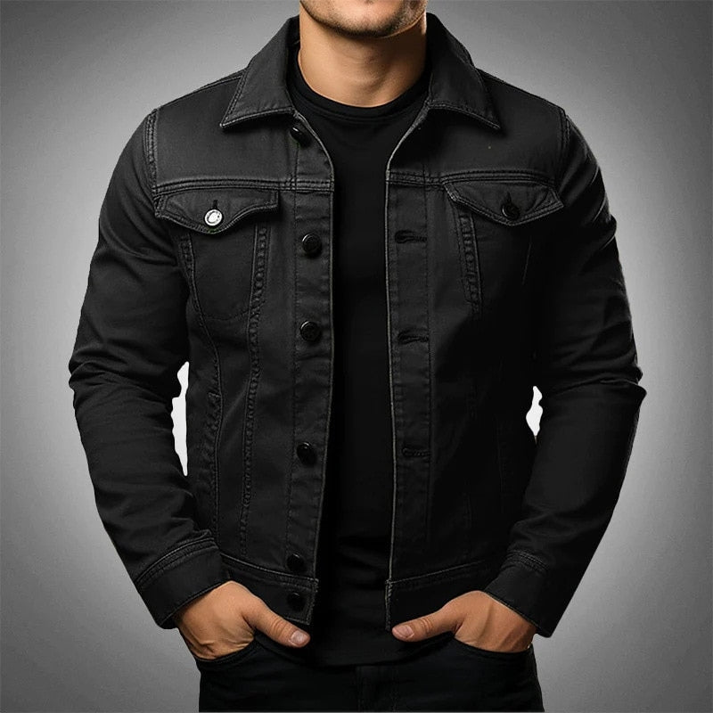 Men's Rugged Denim Jacket-Mode Drift