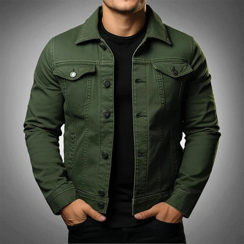 Men's Rugged Denim Jacket-Mode Drift
