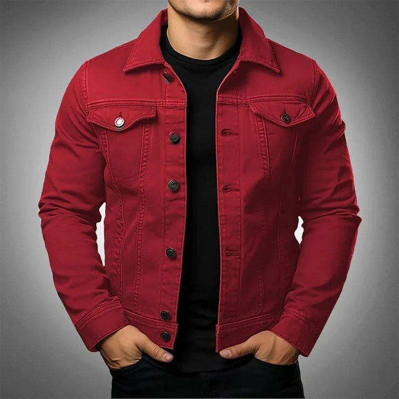 Men's Rugged Denim Jacket-Mode Drift