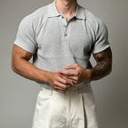 Men's Waffle Knit Polo Shirt-Mode Drift
