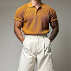 Men's Waffle Knit Polo Shirt-Mode Drift