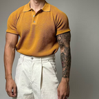 Men's Waffle Knit Polo Shirt-Mode Drift
