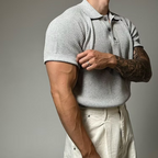 Men's Waffle Knit Polo Shirt-Mode Drift